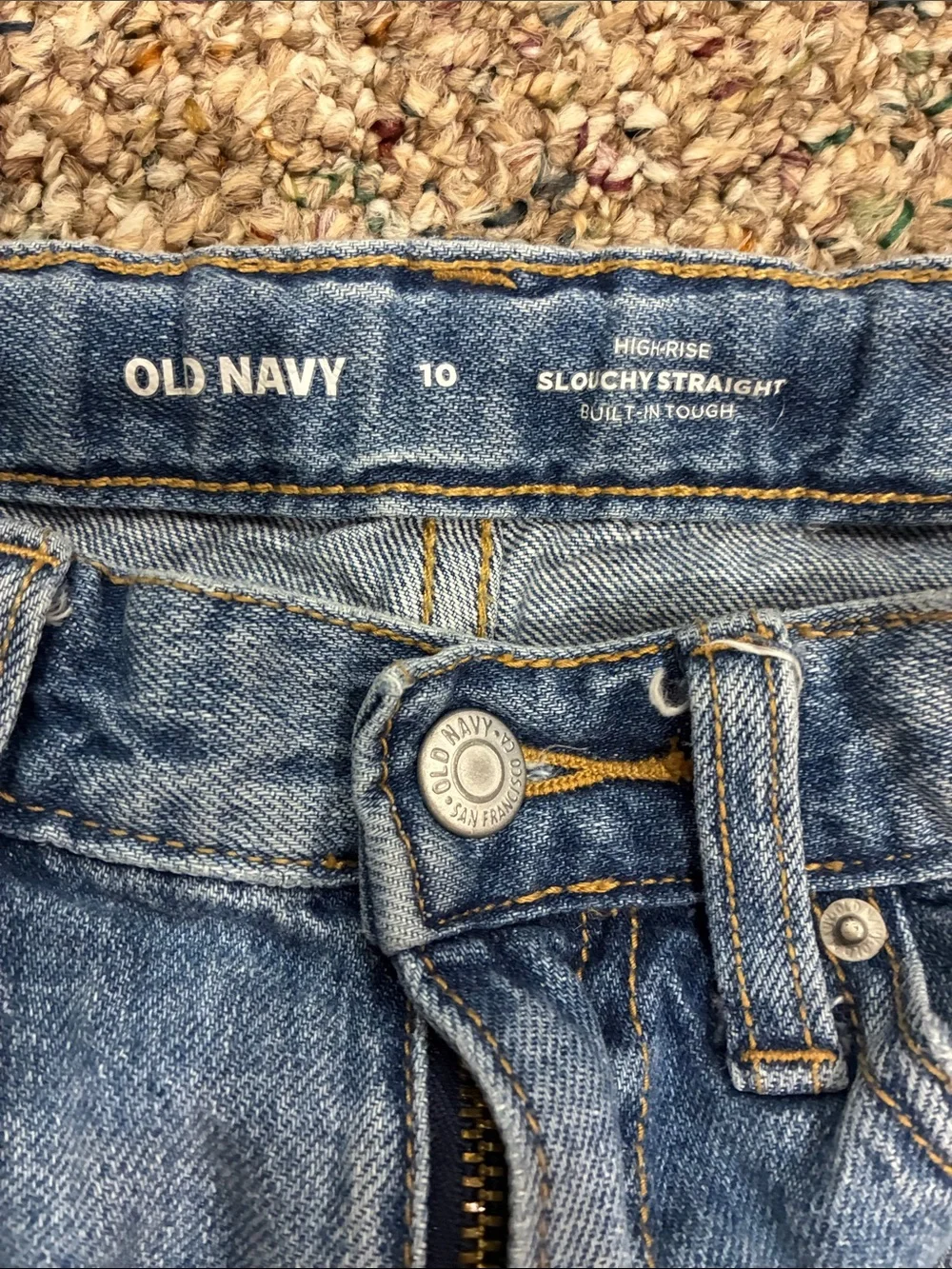 Old Navy girls high rise, slouchy straight jeans